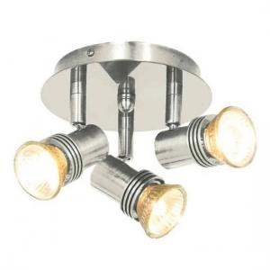 Decco Satin Silver Three Lamp Mini Circular Spot Light
